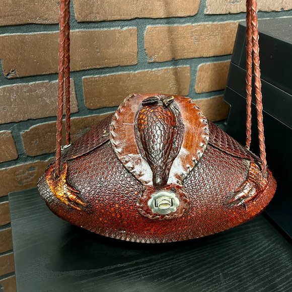 VINTAGE REAL ARMADILLO PURSE 1930’S-1940’S ERA ART BAG - Picture 2 of 10